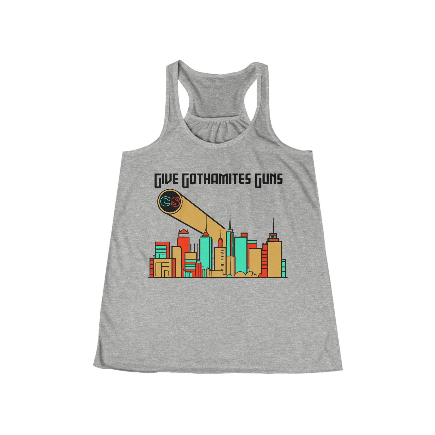 Give Gothamites Guns Women's Flowy Racerback Tank Cinema Siblings Episode Joker 2 - Martyring The Accidental Hero