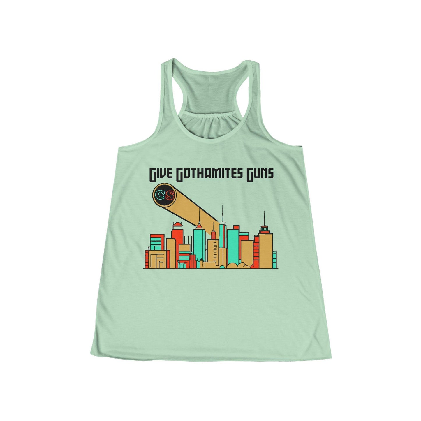 Give Gothamites Guns Women's Flowy Racerback Tank Cinema Siblings Episode Joker 2 - Martyring The Accidental Hero