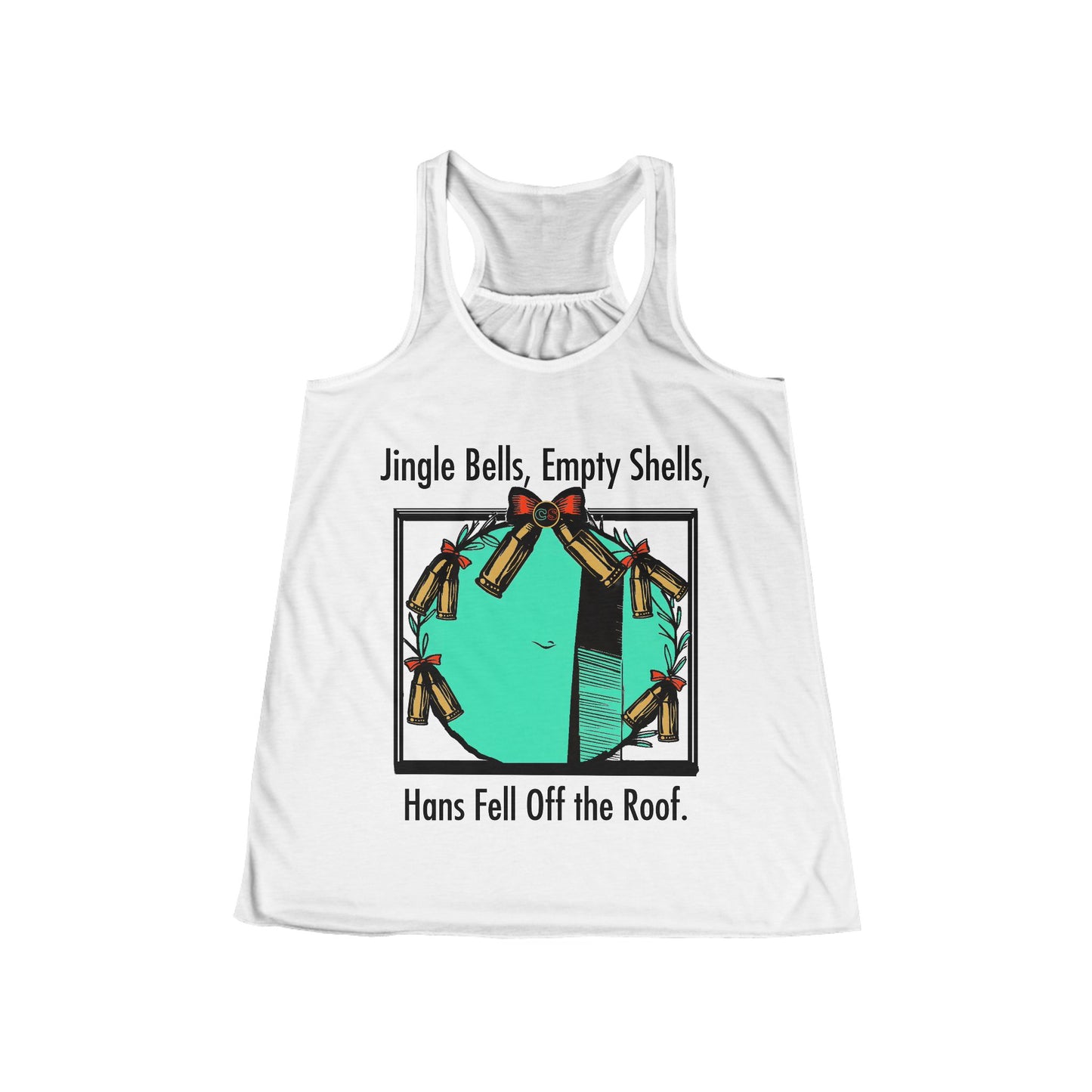 Jingle Shells  Women's Flowy Racerback Tank Cinema Siblings Episode Die Hard - Is Holly the Bad Guy?