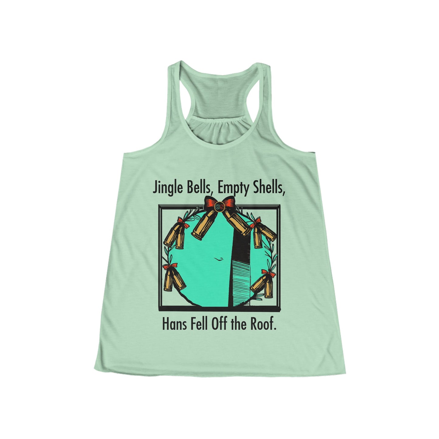 Jingle Shells  Women's Flowy Racerback Tank Cinema Siblings Episode Die Hard - Is Holly the Bad Guy?