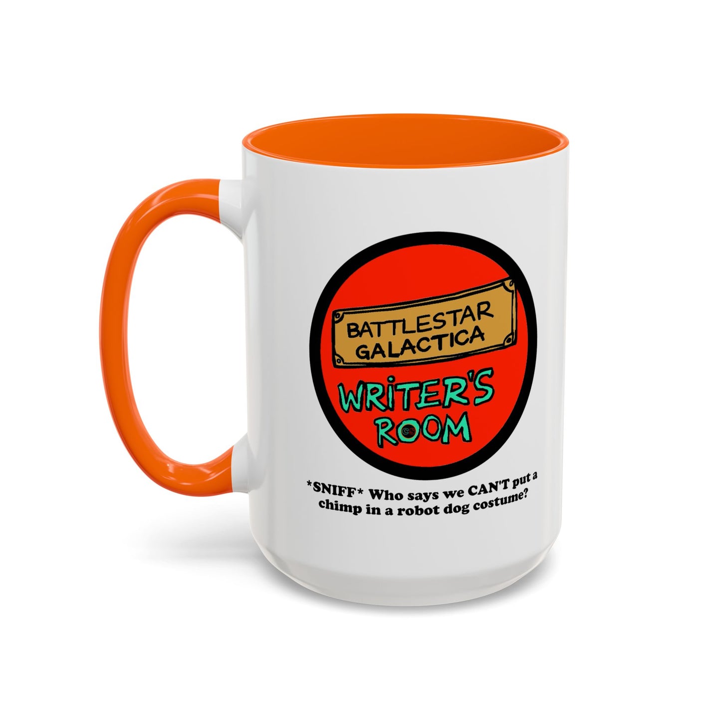 Writer's Room Snort Accent Coffee Mug Cinema Siblings Episode Battlestar Galactica - Starbuck versus Stardoe