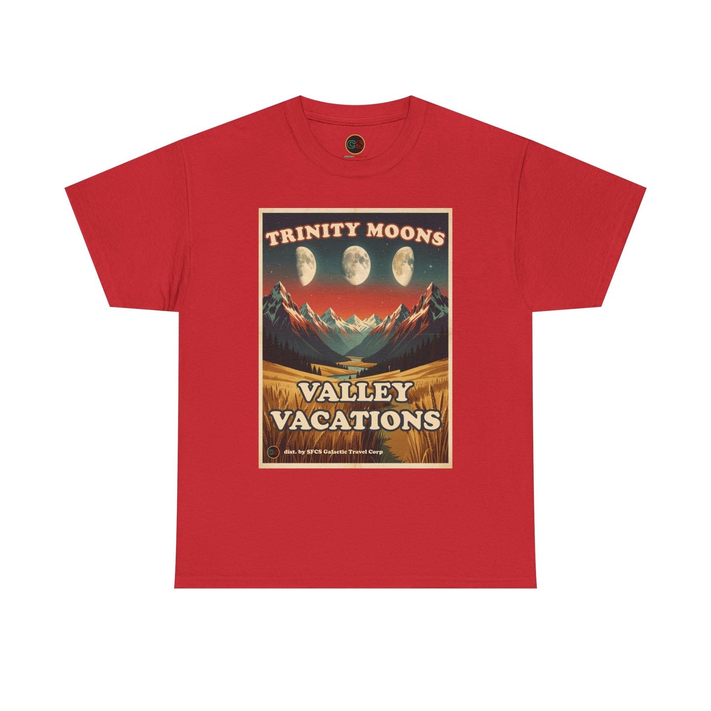 Trinity Moons Valley Vacations - Unisex Heavy Cotton Tee - Cinema Siblings - Soldier (1998): Space Western with Too Much Nuance