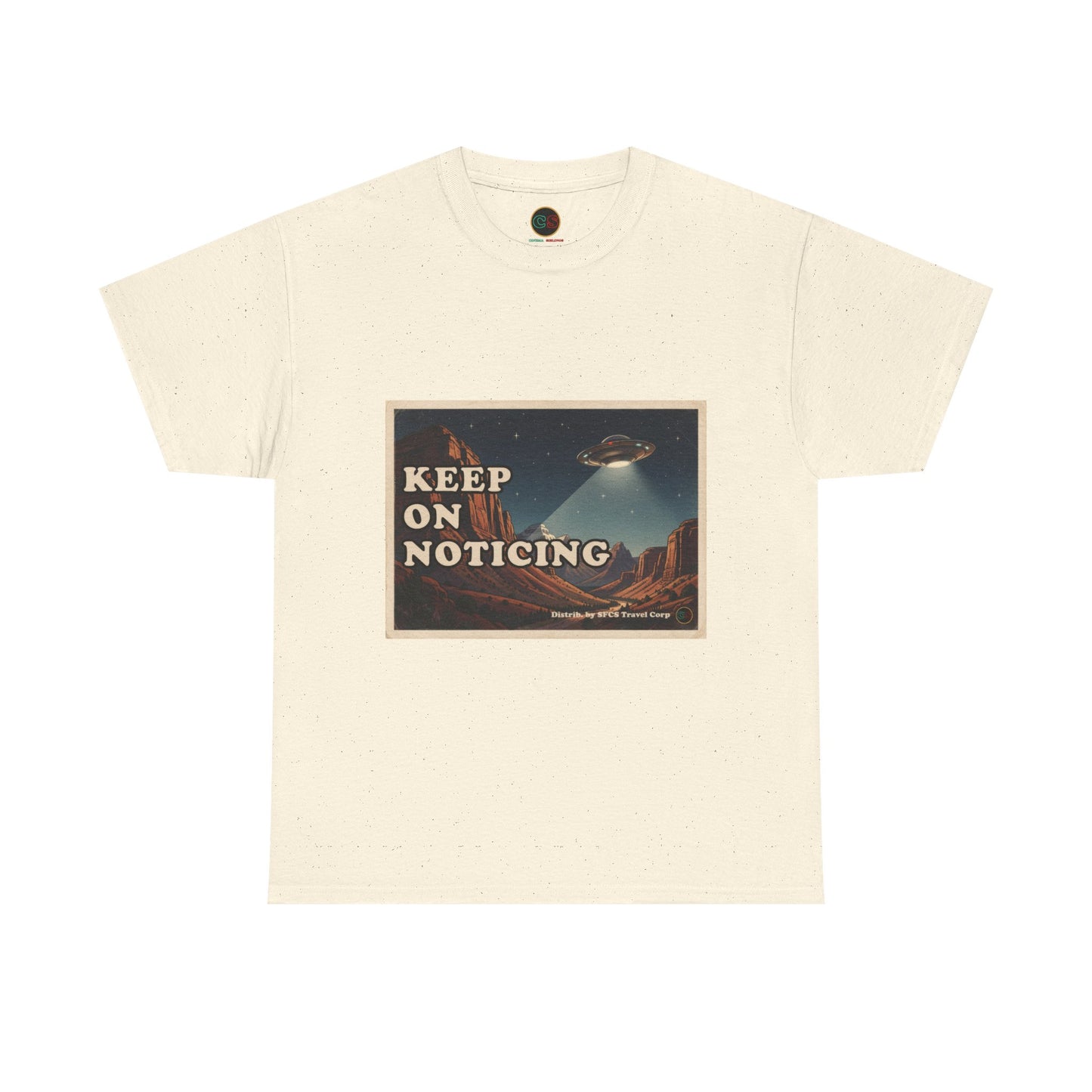 Keep on Noticing - Unisex Heavy Cotton Tee - Cinema Siblings - Close Encounters of the Third Kind - Psyop, Soft Disclosure or Analogy