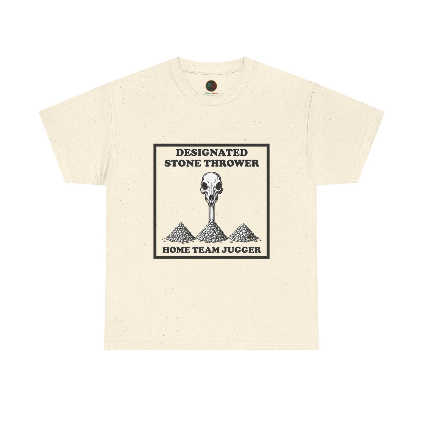 Designated Stone Thrower - Unisex Heavy Cotton Tee - Cinema Siblings - The Blood of Heroes A Post Apocalyptic Rose by Any Name