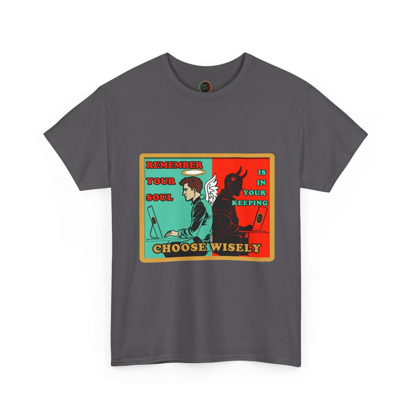 Keep Your Soul - Unisex Heavy Cotton Tee Cinema Siblings Hackers (1995) - Hope Against AI Hegemony