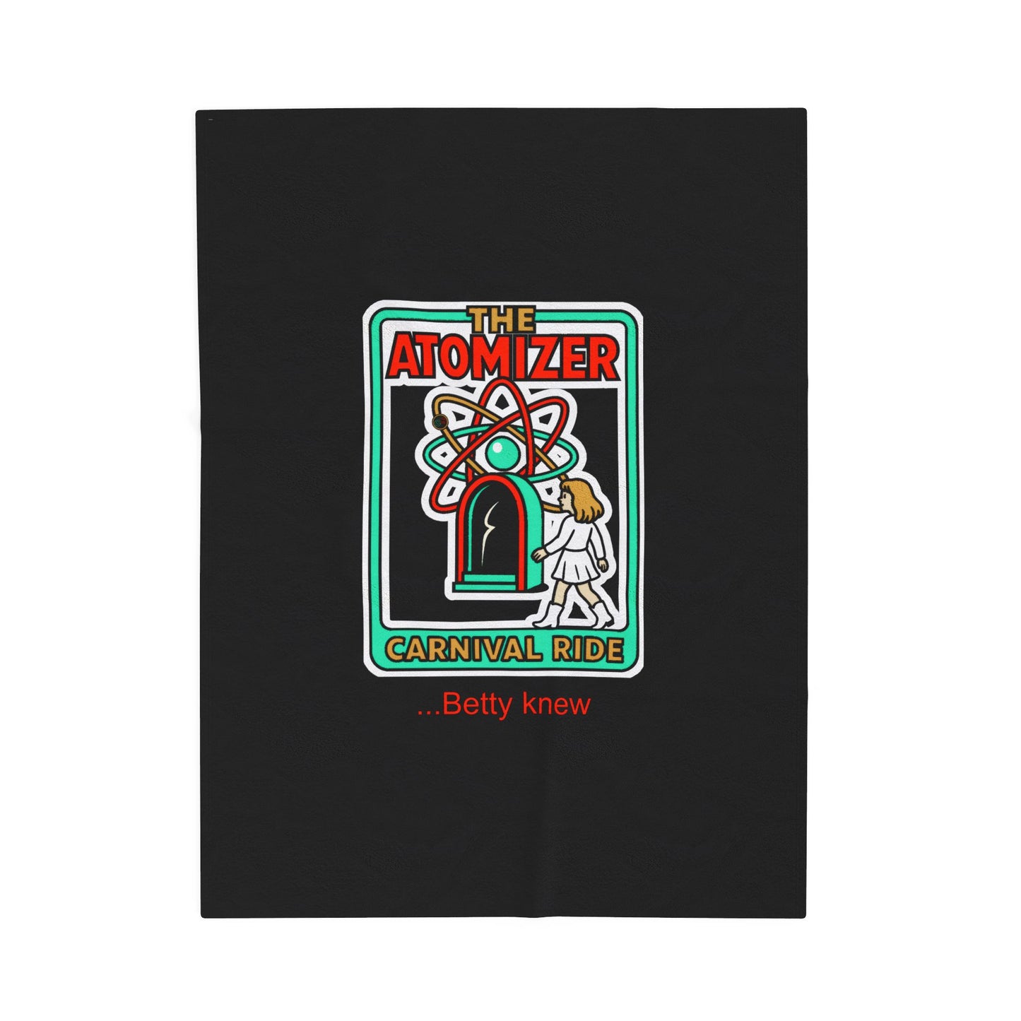 The Atomizer Betty Knew Velveteen Plush Blanket - BLACK - Splash, Mannequin & Weird Science 1980's Manic Pixie Dream Pygmalion