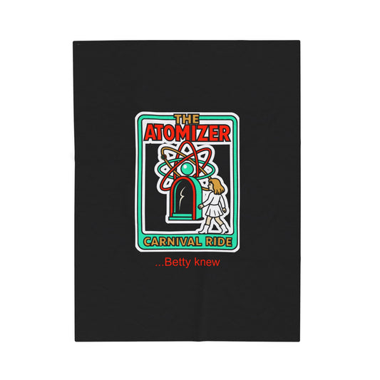 The Atomizer Betty Knew Velveteen Plush Blanket - BLACK - Splash, Mannequin & Weird Science 1980's Manic Pixie Dream Pygmalion