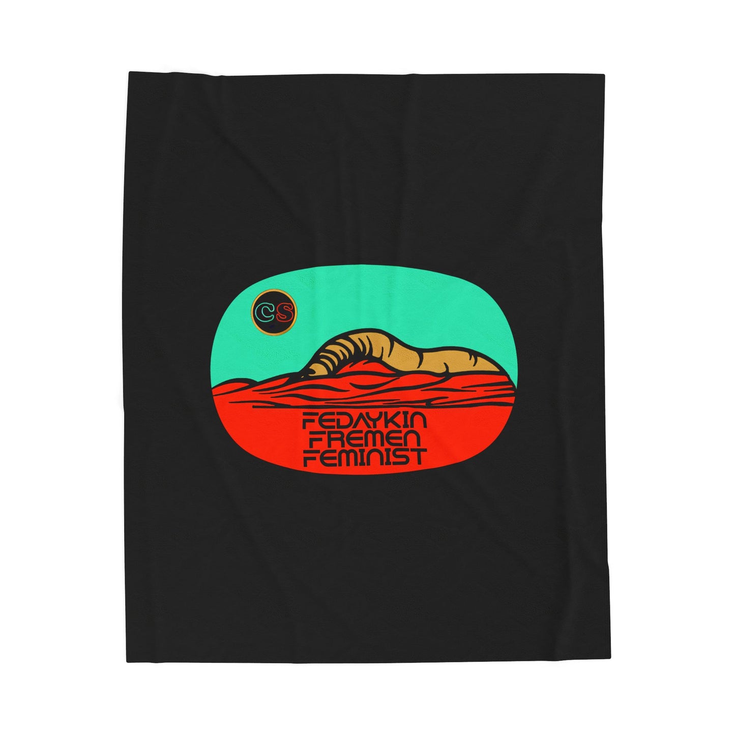 Sand Worm Surprise Cinema Siblings Velveteen Plush Blanket - BLACK - Episode Dune - Lost in the Desert