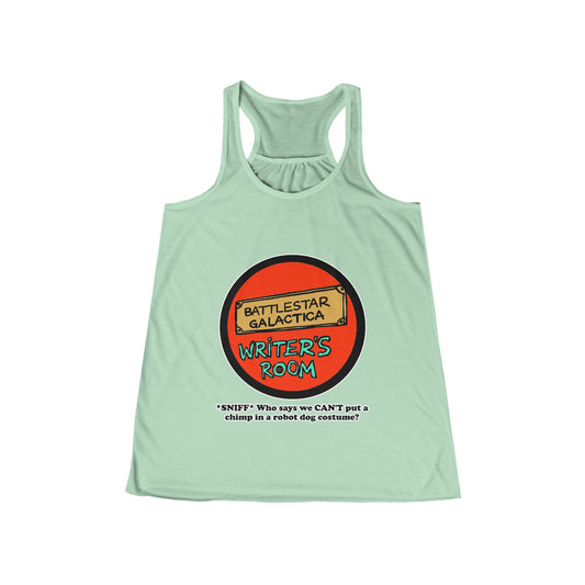 Writer's Room Snort Women's Flowy Racerback Tank Cinema Siblings  Episode Battlestar Galactica - Starbuck versus Stardoe