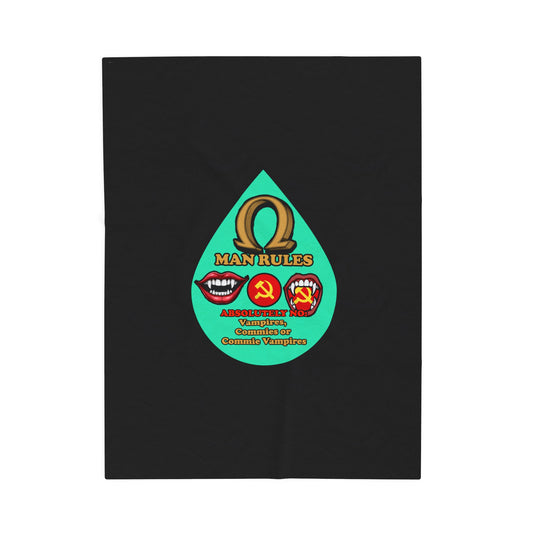 NO C*mmie Vamps Cinema Siblings Velveteen Plush Blanket - BLACK - I am Legend, Omega Man, Last Man on Earth