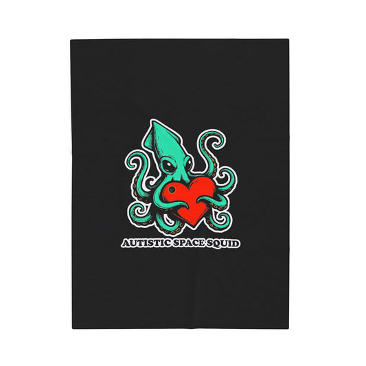 Autistic Space Squid Cinema Siblings Velveteen Plush Blanket - BLACK - Galaxy Quest: The Search for Earnestness
