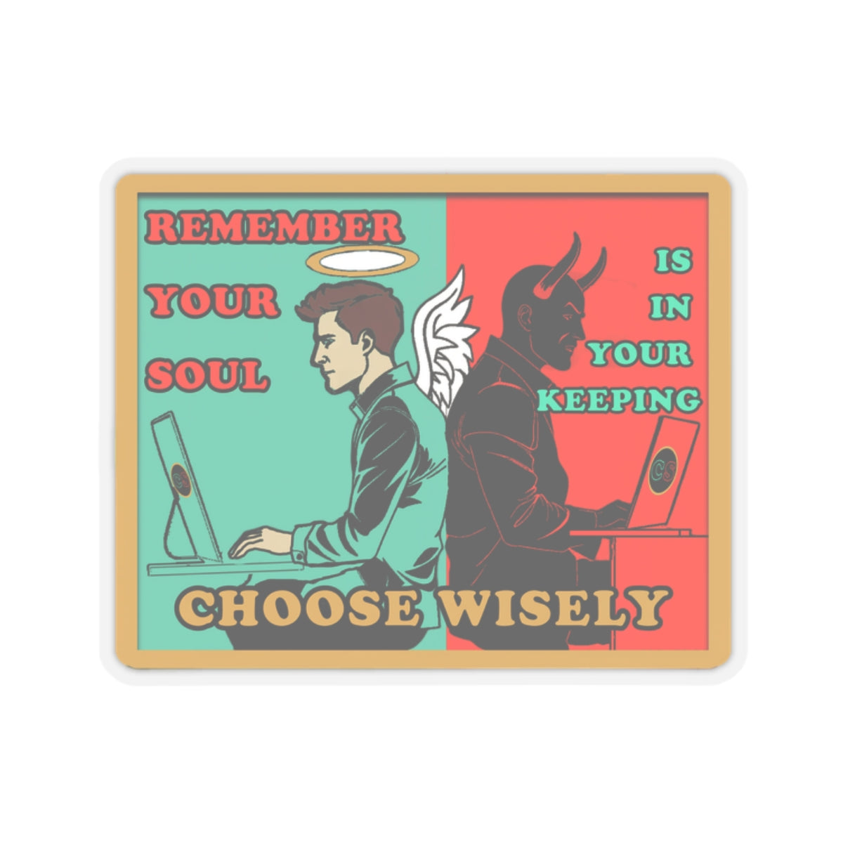 Keep Your Soul - Cinema Siblings Stickers - Multiple Sizes - Hackers (1995) - Hope Against AI Hegemony
