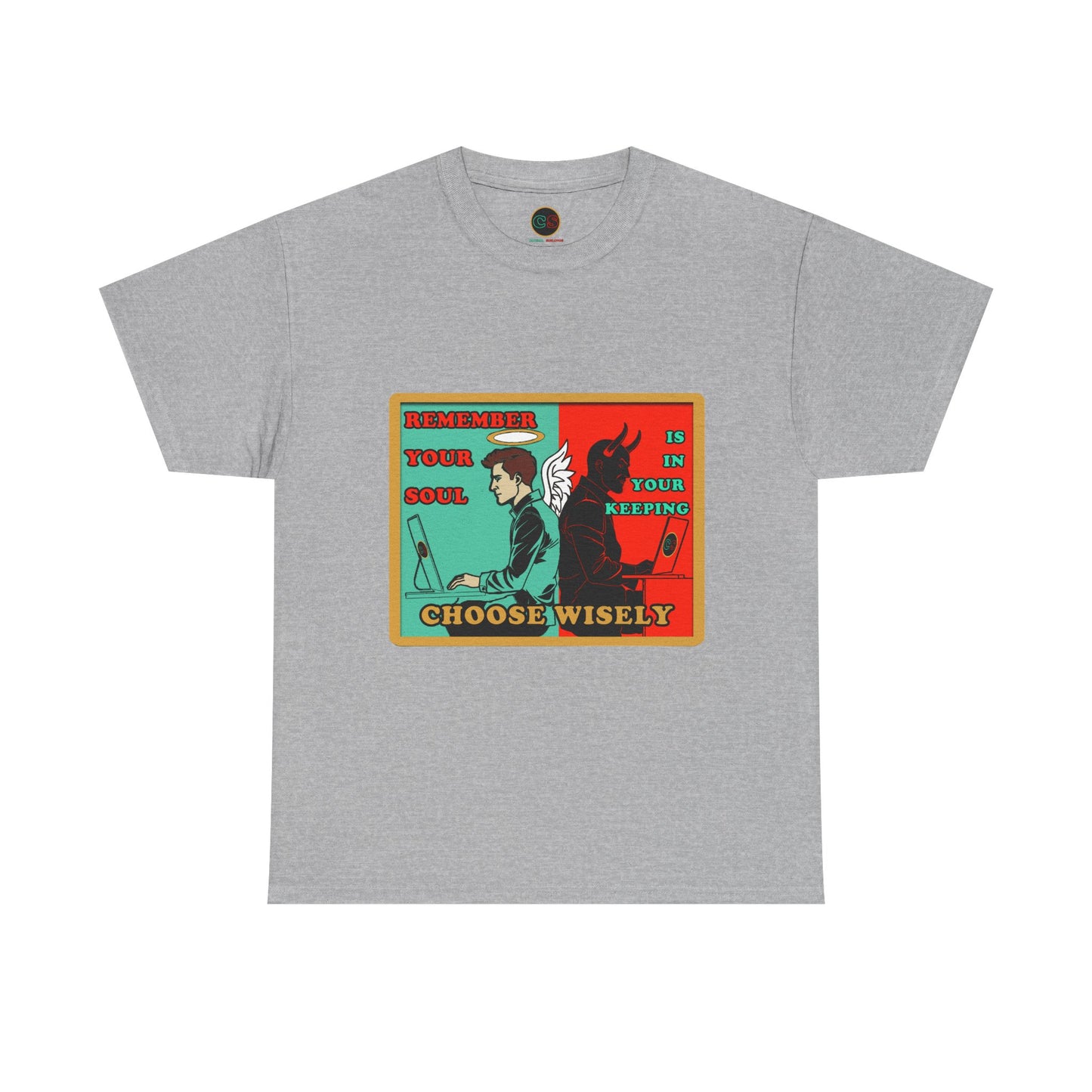 Keep Your Soul - Unisex Heavy Cotton Tee Cinema Siblings Hackers (1995) - Hope Against AI Hegemony