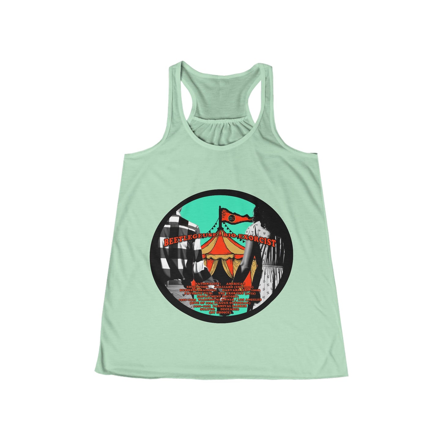 Demonic Resume Women's Flowy Racerback Tank Cinema Siblings Beetlejuice Beetlejuice Malice for Motherhood