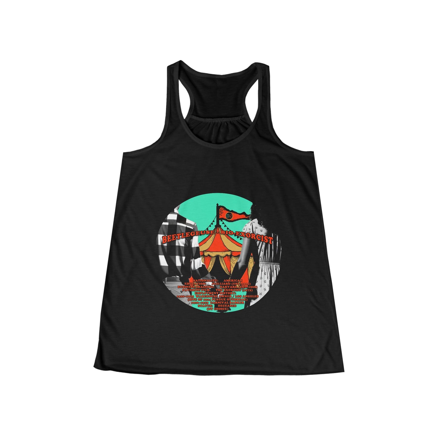 Demonic Resume Women's Flowy Racerback Tank Cinema Siblings Beetlejuice Beetlejuice Malice for Motherhood