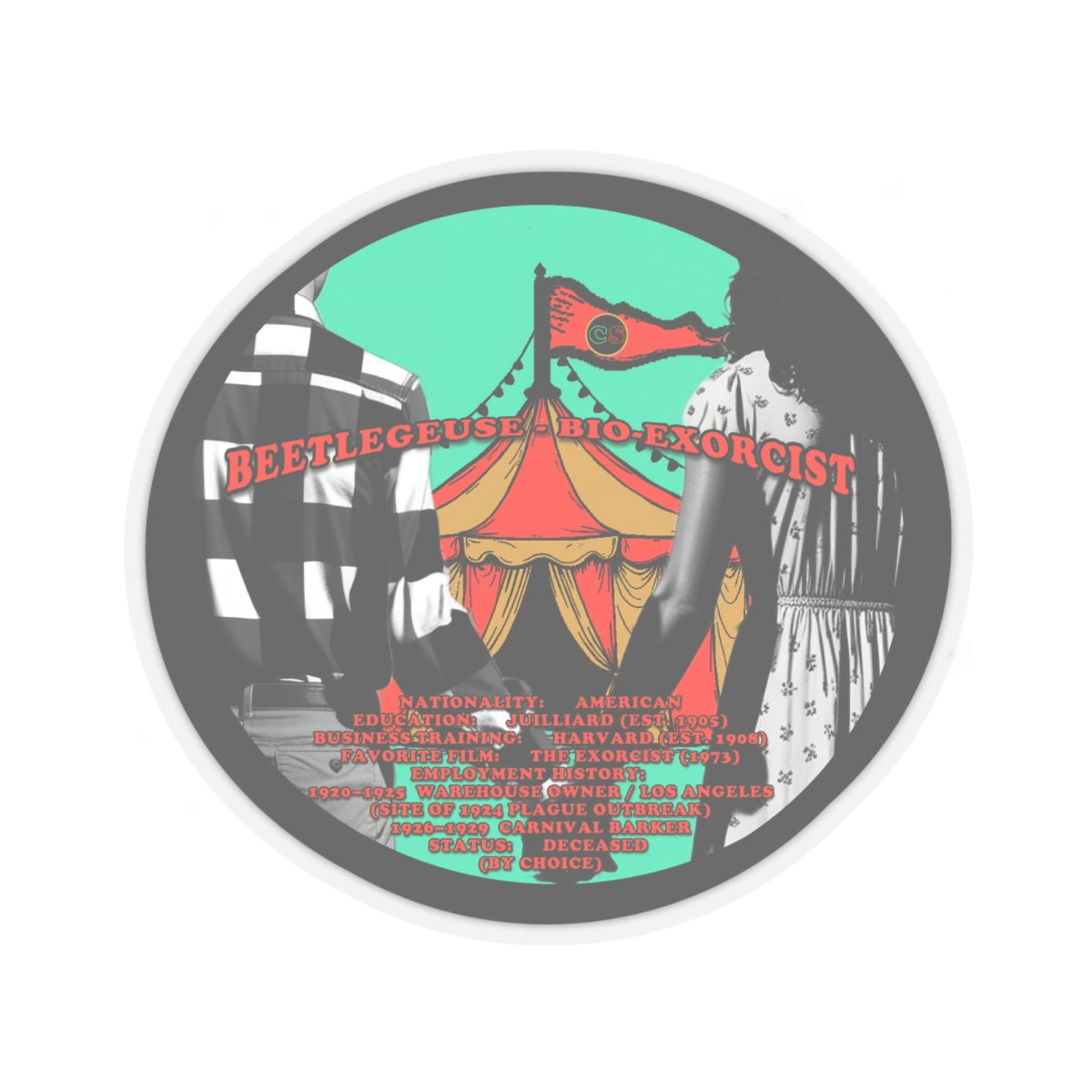 Demonic Resume Cinema Siblings Stickers - Multiple Sizes -Beetlejuice Beetlejuice Malice for Motherhood