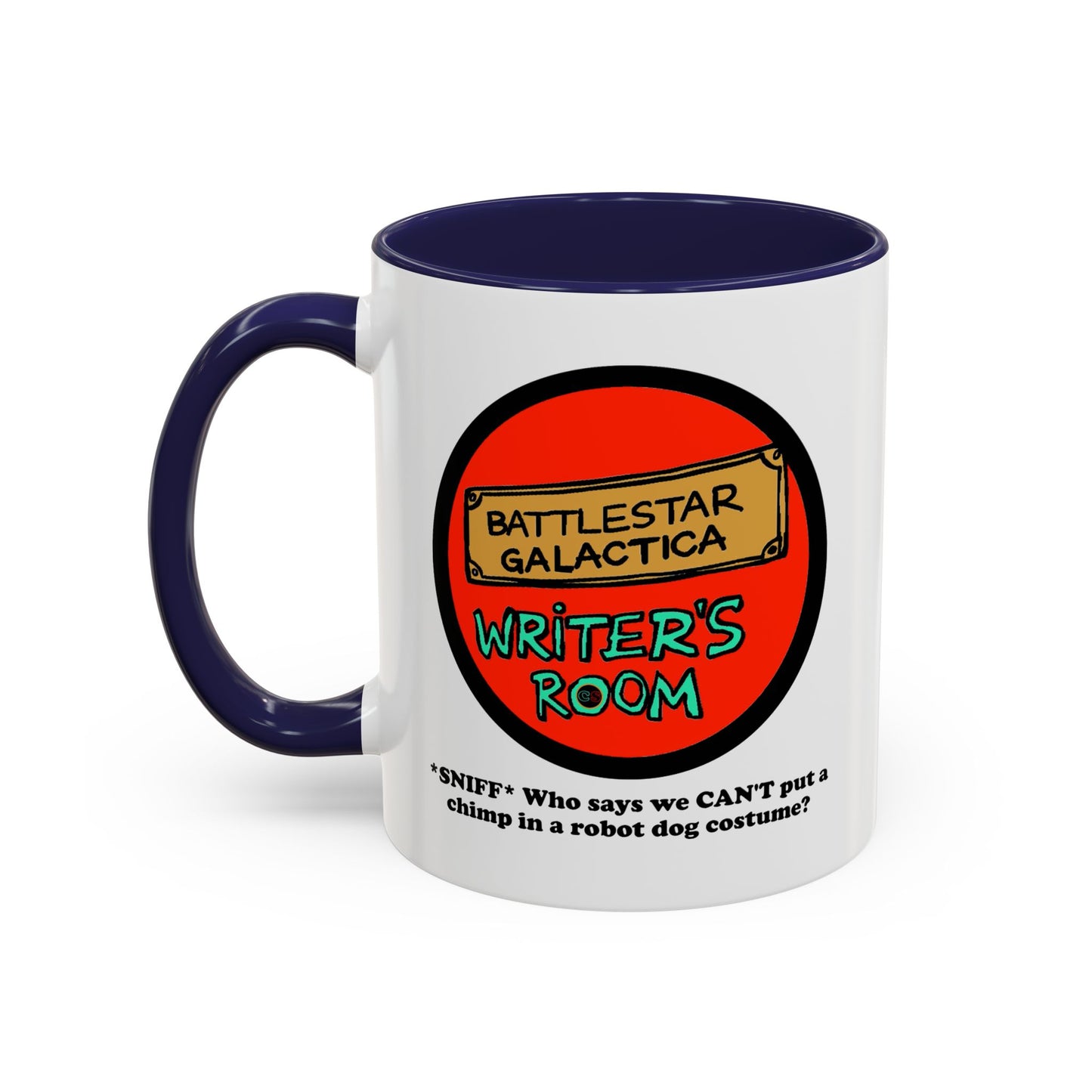 Writer's Room Snort Accent Coffee Mug Cinema Siblings Episode Battlestar Galactica - Starbuck versus Stardoe