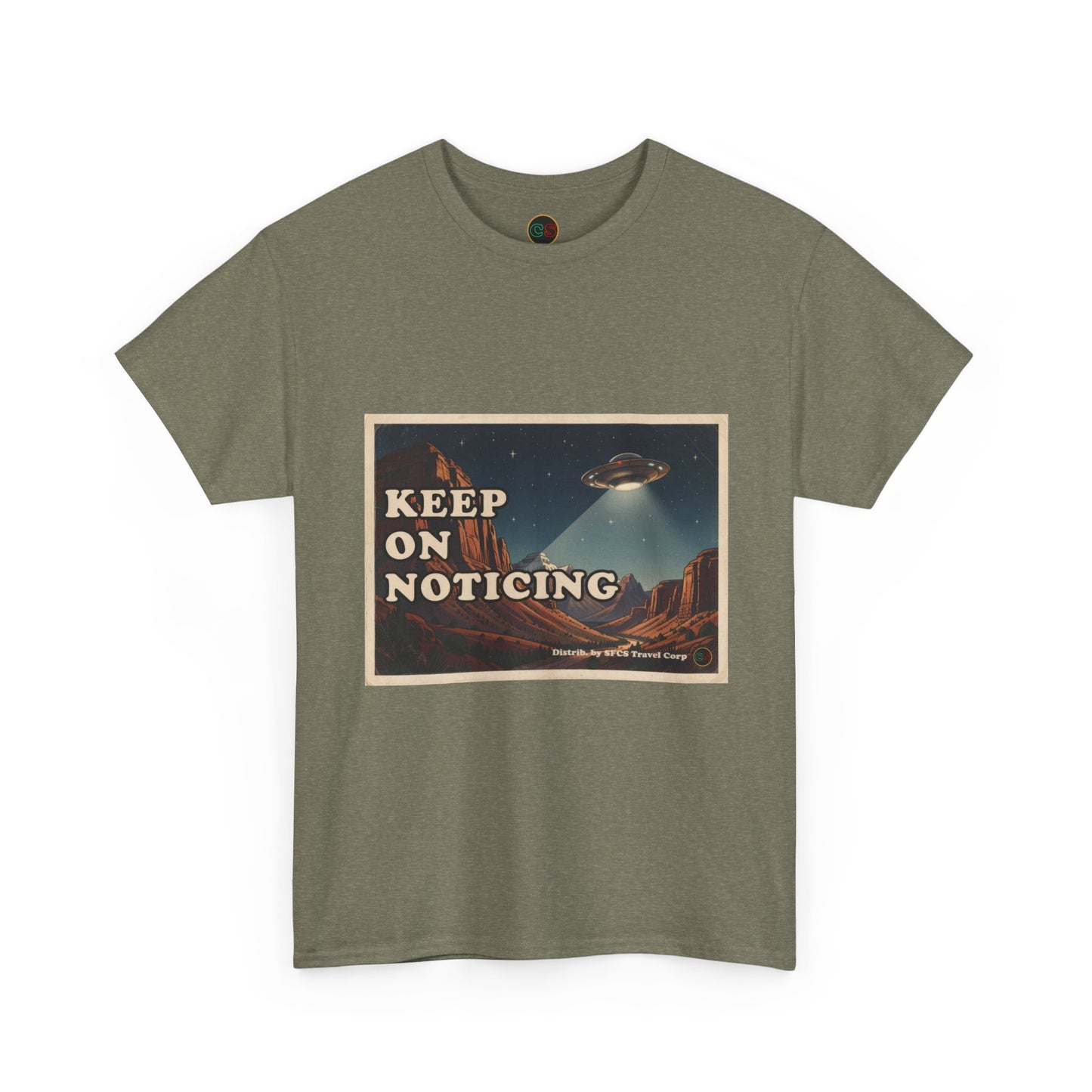 Keep on Noticing - Unisex Heavy Cotton Tee - Cinema Siblings - Close Encounters of the Third Kind - Psyop, Soft Disclosure or Analogy