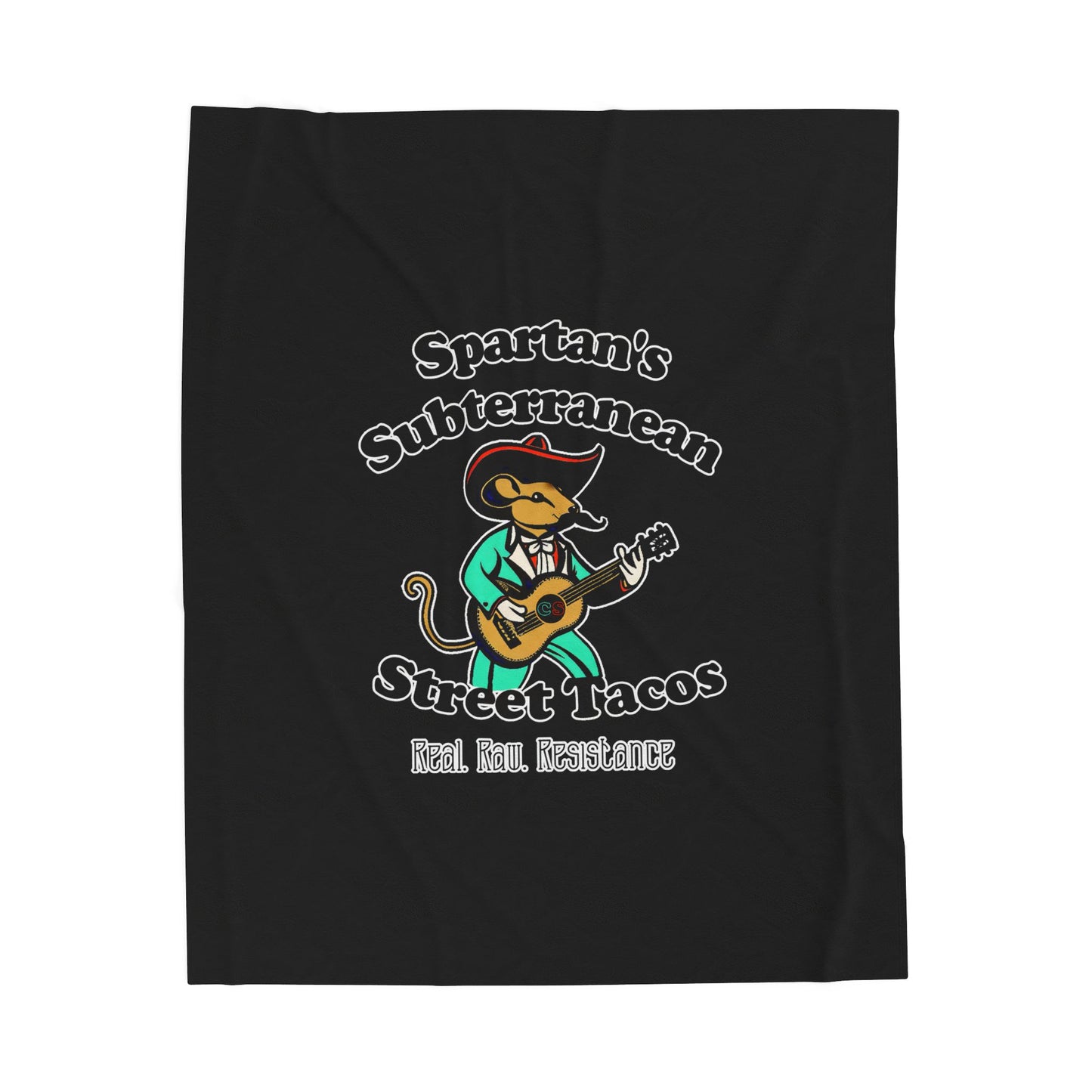 Spartan's Subterranean Tacos Cinema Siblings Velveteen Plush Blanket - BLACK - Demolition Man Practically Prophesy