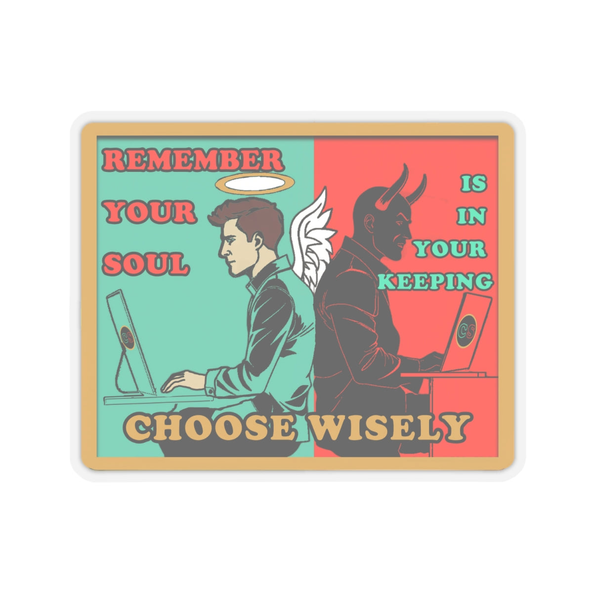Keep Your Soul - Cinema Siblings Stickers - Multiple Sizes - Hackers (1995) - Hope Against AI Hegemony