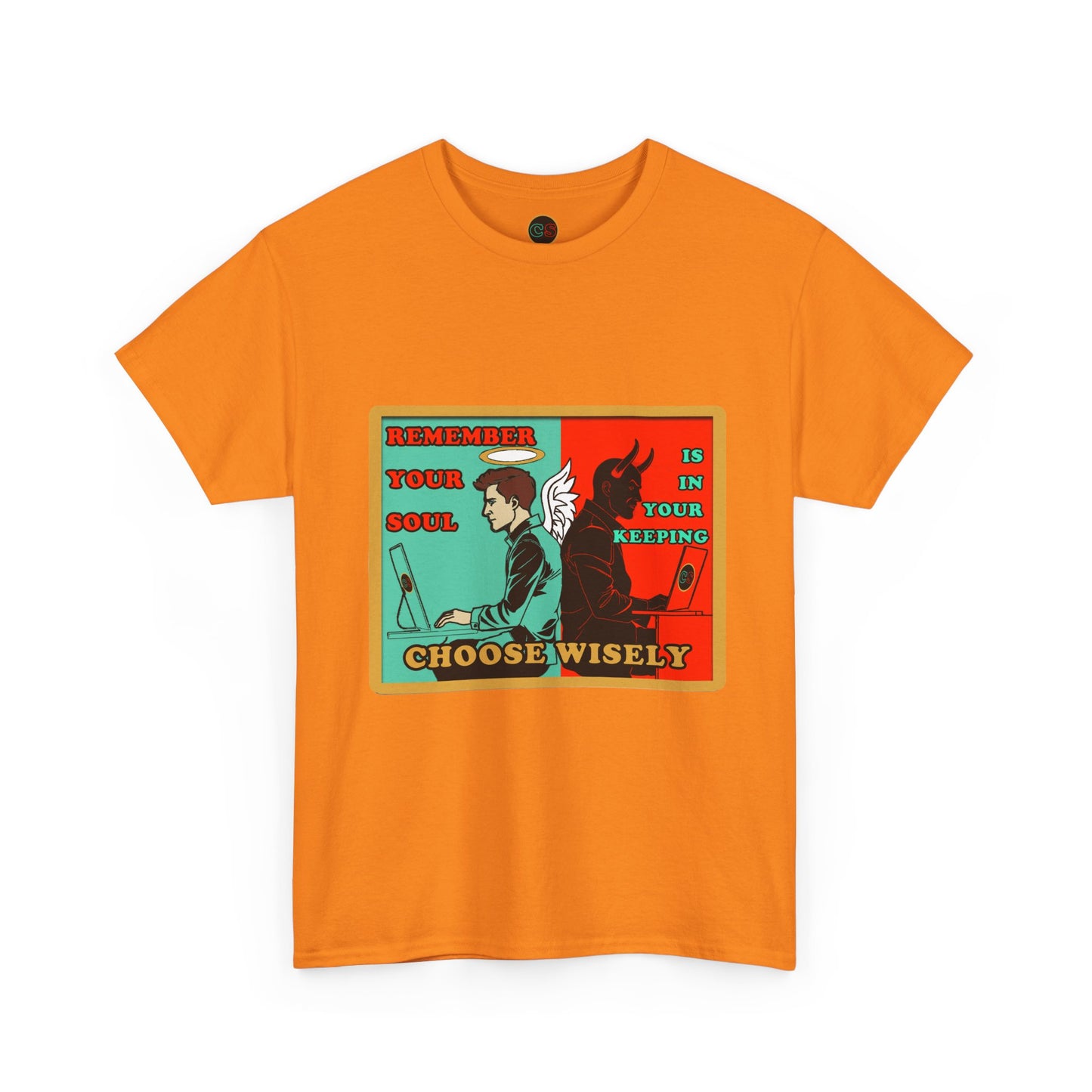 Keep Your Soul - Unisex Heavy Cotton Tee Cinema Siblings Hackers (1995) - Hope Against AI Hegemony