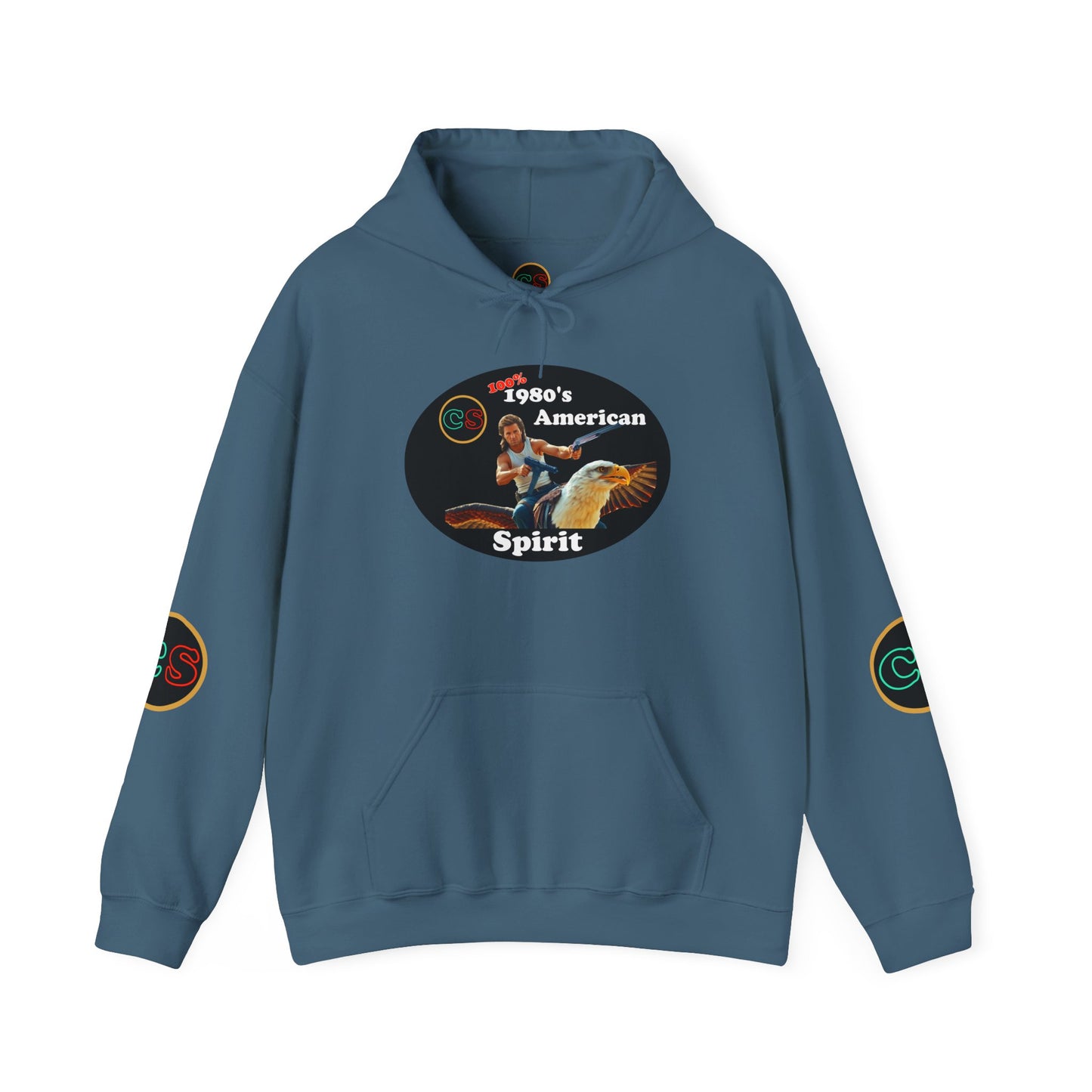 100% 1980s American Spirit Hoodie Hooded Sweatshirt Cinema Siblings Big Trouble in Little China - The MOST American Movie