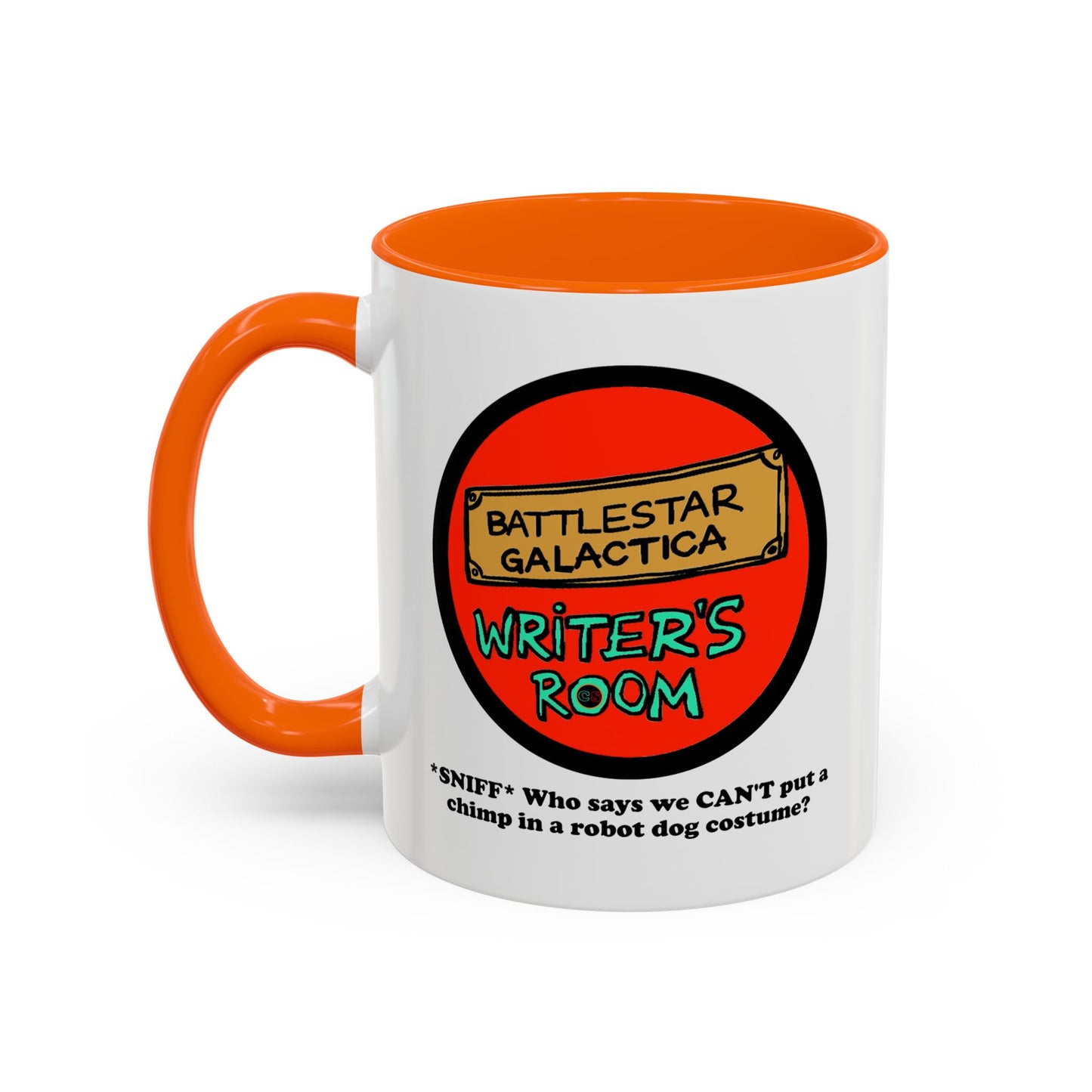 Writer's Room Snort Accent Coffee Mug Cinema Siblings Episode Battlestar Galactica - Starbuck versus Stardoe