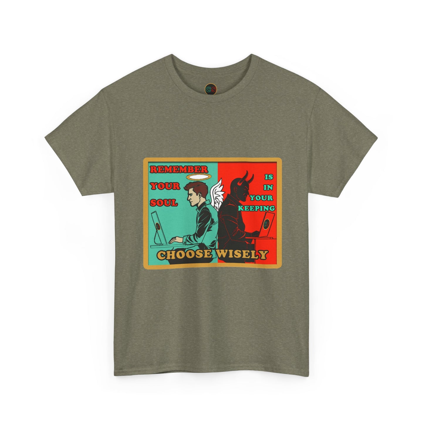Keep Your Soul - Unisex Heavy Cotton Tee Cinema Siblings Hackers (1995) - Hope Against AI Hegemony