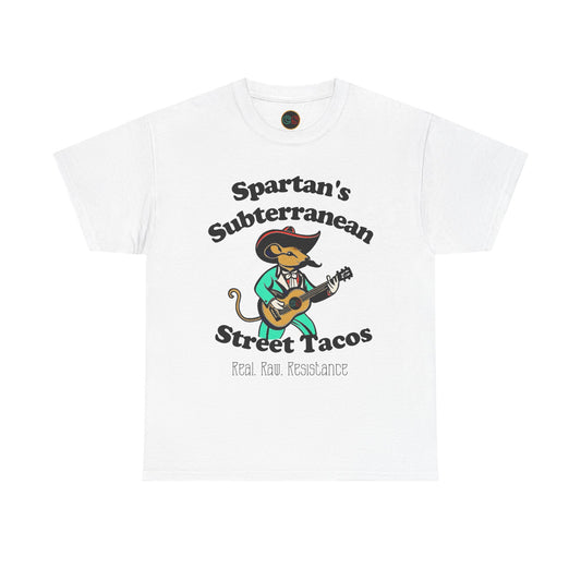 Spartan's Subterranean Tacos - Unisex Heavy Cotton Tee - Demolition Man Practically Prophesy