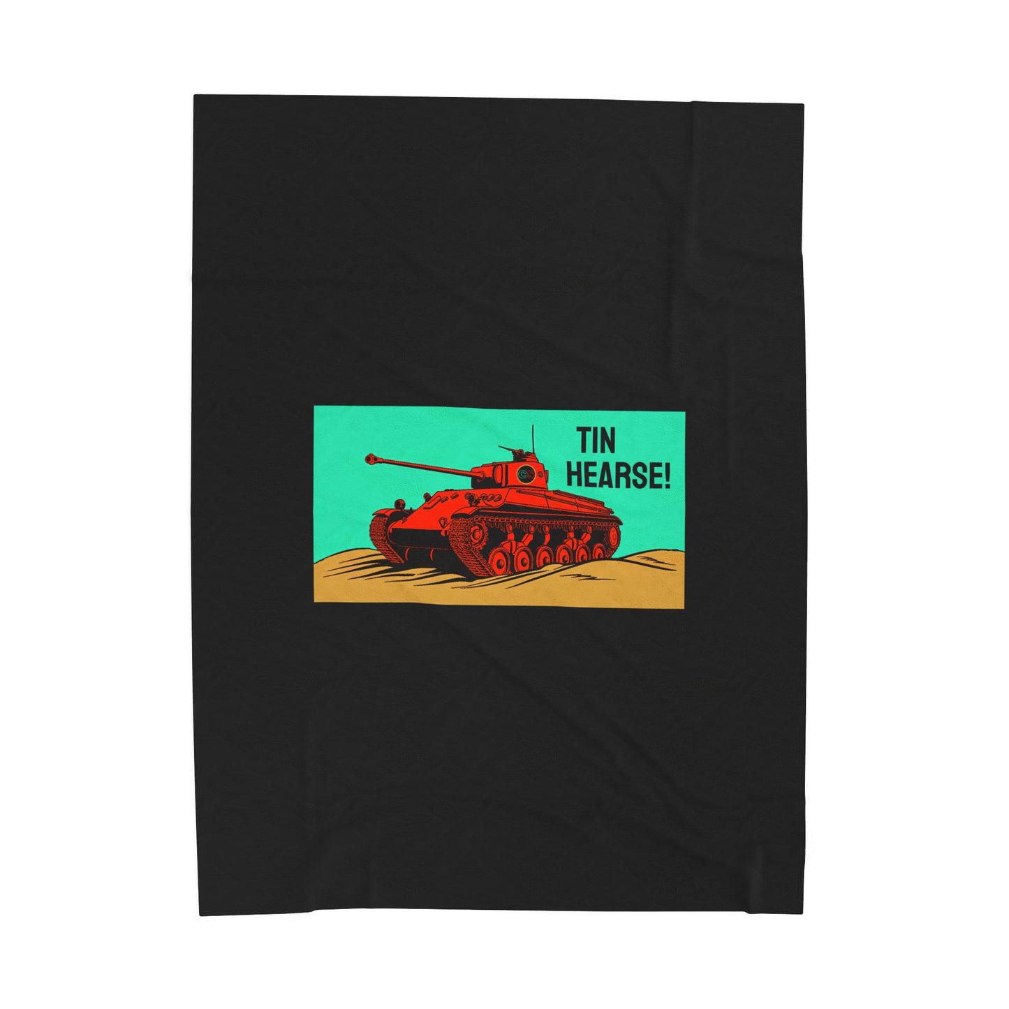 Tin Hearse! Cinema Siblings Velveteen Plush Blanket - BLACK - Sahara (1942) - Moses or Aragon