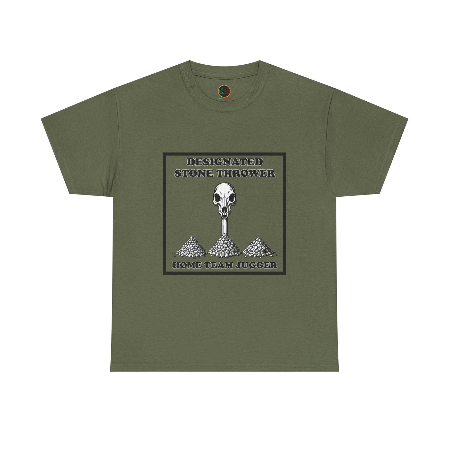 Designated Stone Thrower - Unisex Heavy Cotton Tee - Cinema Siblings - The Blood of Heroes A Post Apocalyptic Rose by Any Name
