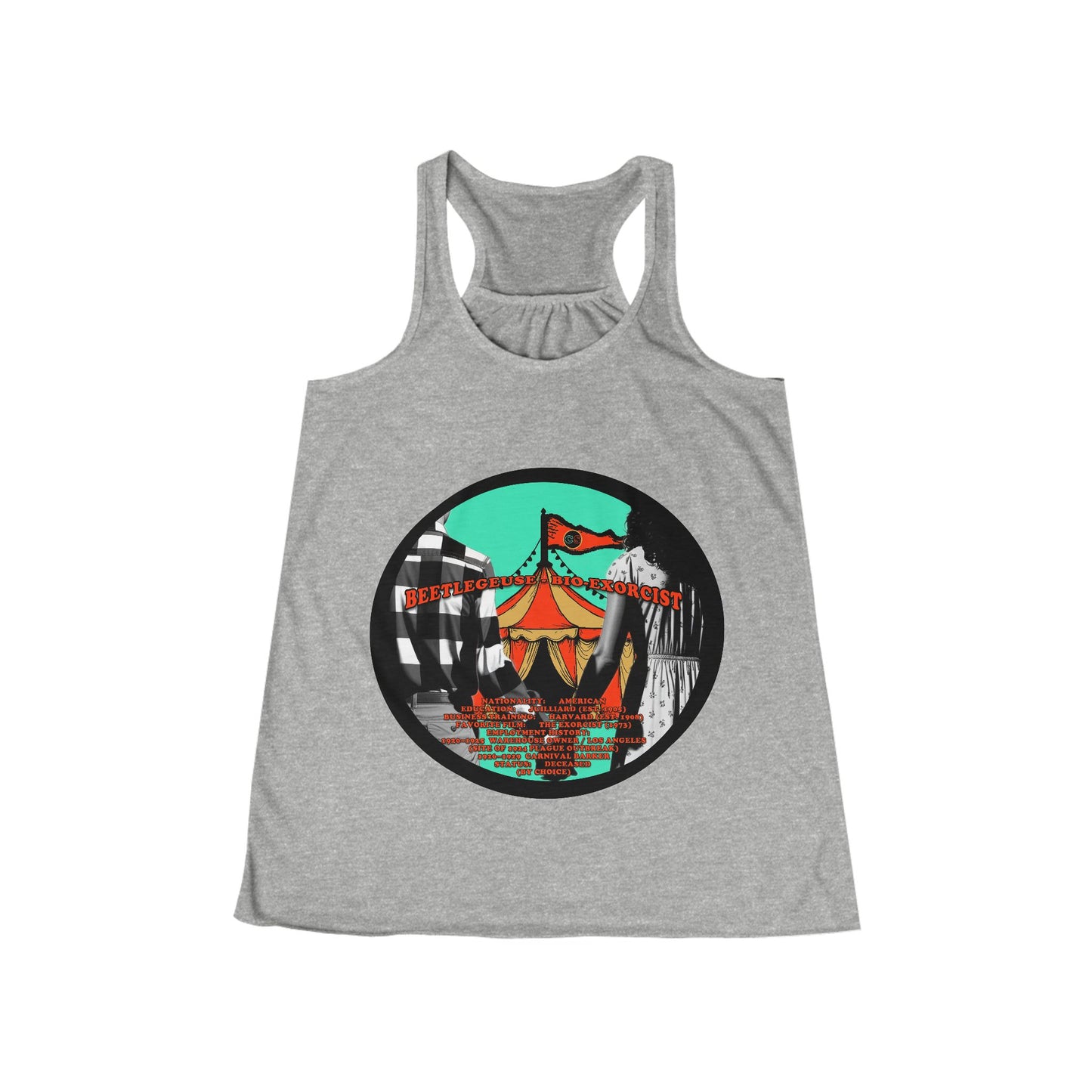 Demonic Resume Women's Flowy Racerback Tank Cinema Siblings Beetlejuice Beetlejuice Malice for Motherhood