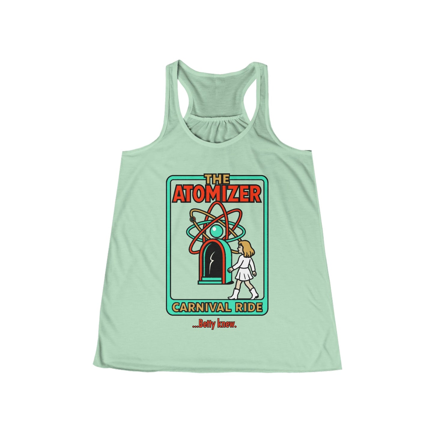 The Atomizer Betty Knew Women's Flowy Racerback Tank Cinema Siblings Splash, Mannequin & Weird Science 1980's Manic Pixie Dream Pygmalion