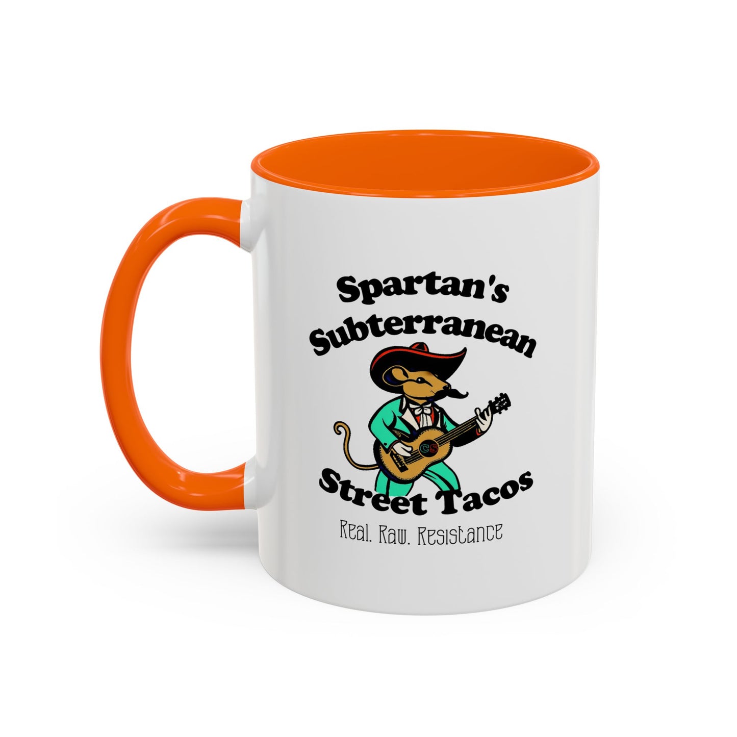 Spartan's Subterranean Tacos Accent Coffee Mug (11, 15oz) Cinema Siblings Demolition Man Practically Prophesy