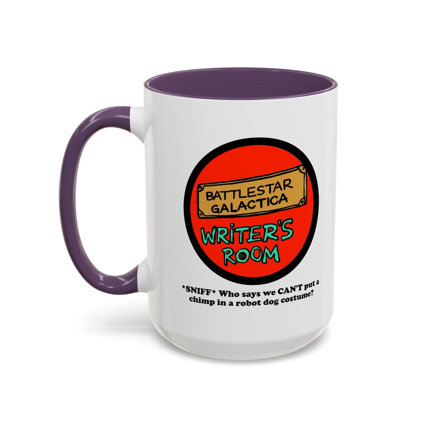 Writer's Room Snort Accent Coffee Mug Cinema Siblings Episode Battlestar Galactica - Starbuck versus Stardoe
