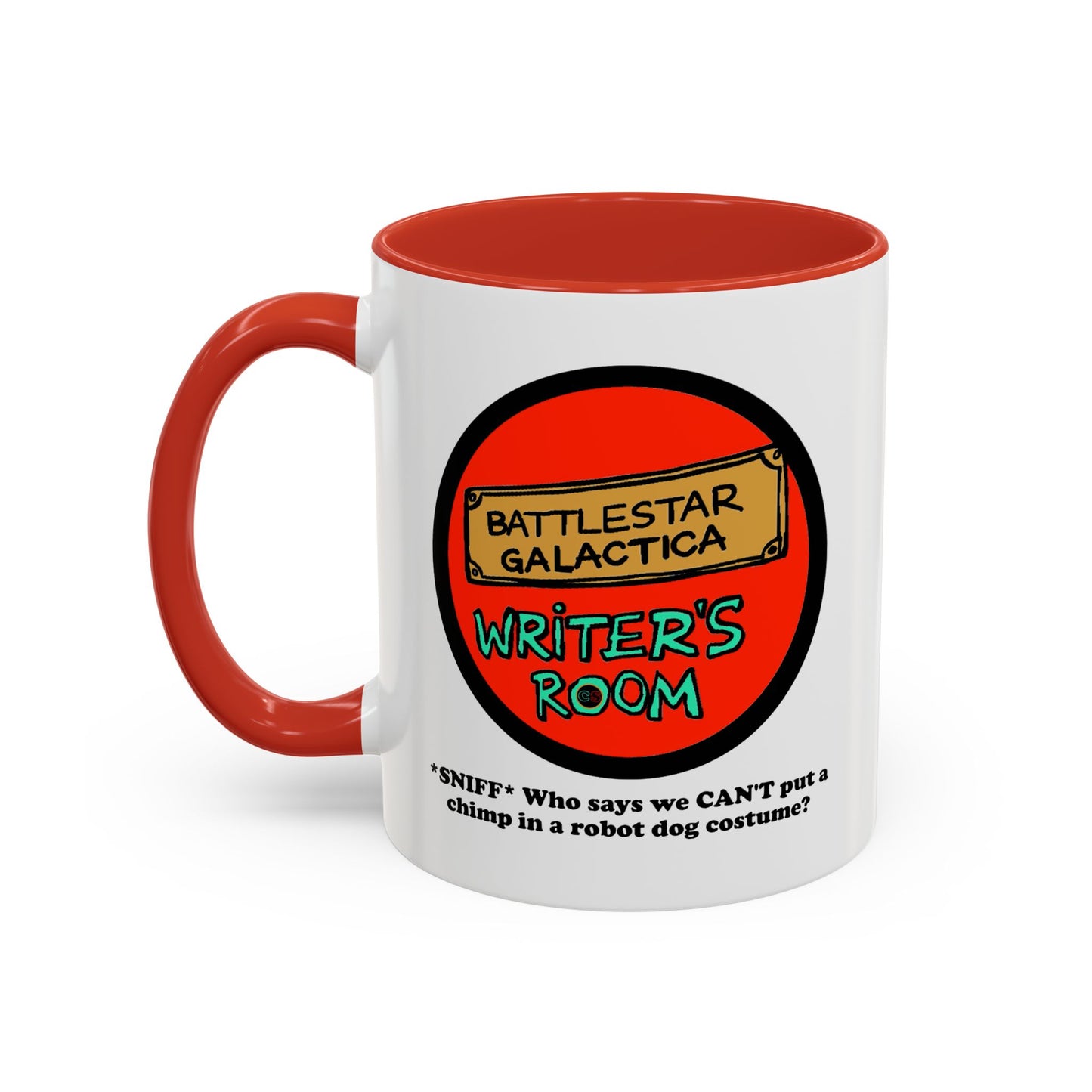 Writer's Room Snort Accent Coffee Mug Cinema Siblings Episode Battlestar Galactica - Starbuck versus Stardoe