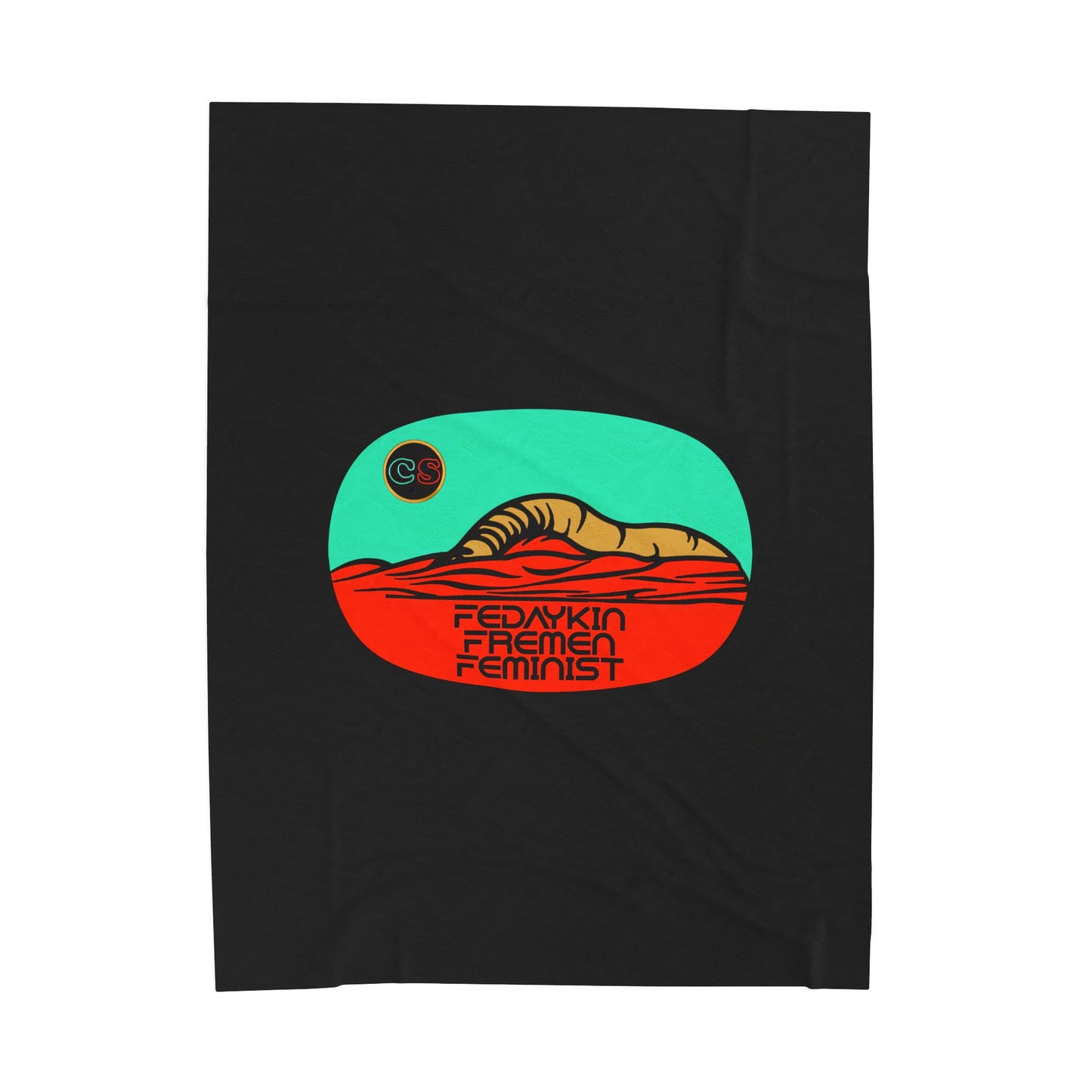 Sand Worm Surprise Cinema Siblings Velveteen Plush Blanket - BLACK - Episode Dune - Lost in the Desert