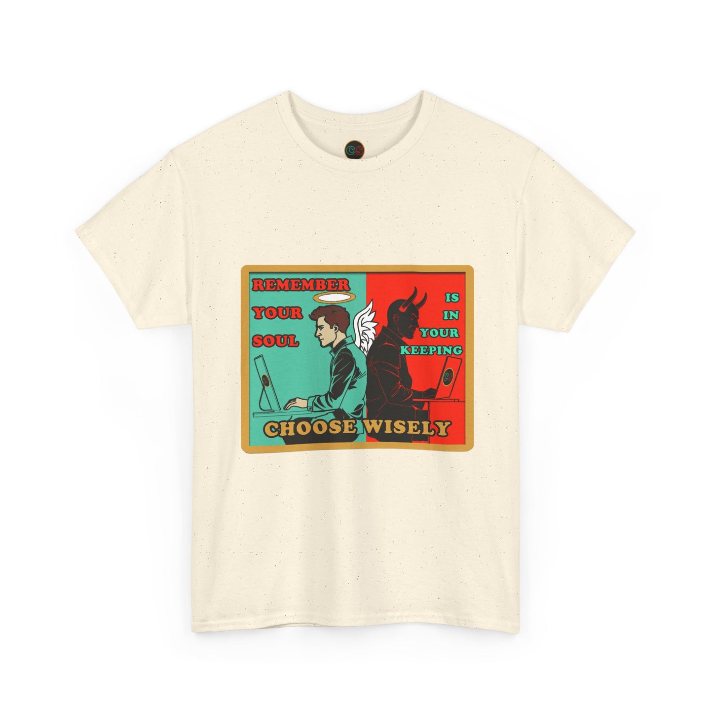 Keep Your Soul - Unisex Heavy Cotton Tee Cinema Siblings Hackers (1995) - Hope Against AI Hegemony