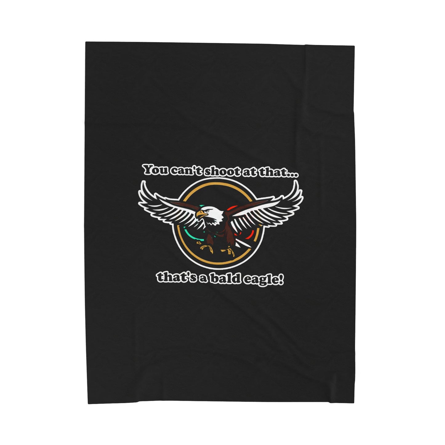 That's a Bald Eagle! Cinema Siblings Velveteen Plush Blanket - BLACK - Peacemaker - Demeaning the Hero