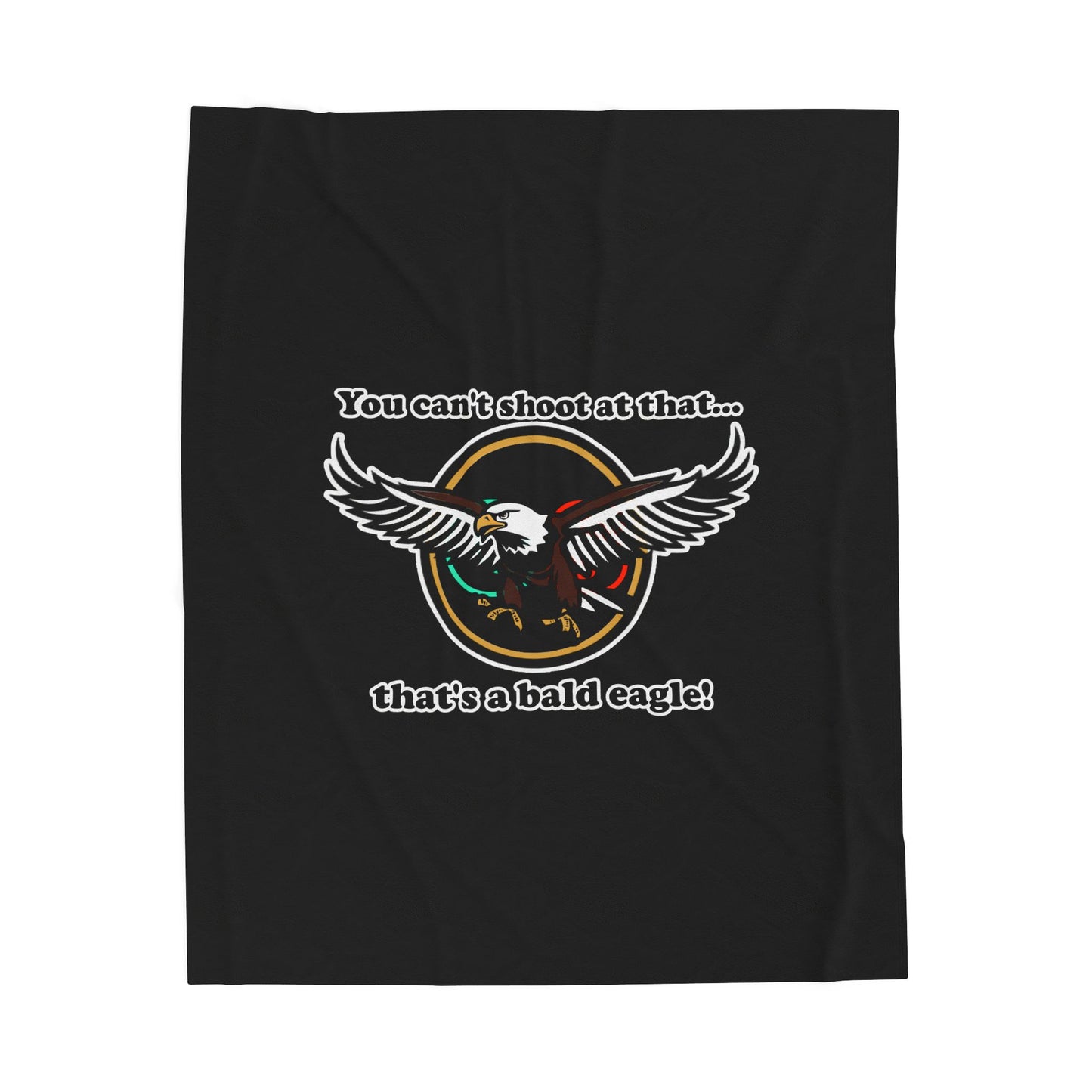 That's a Bald Eagle! Cinema Siblings Velveteen Plush Blanket - BLACK - Peacemaker - Demeaning the Hero