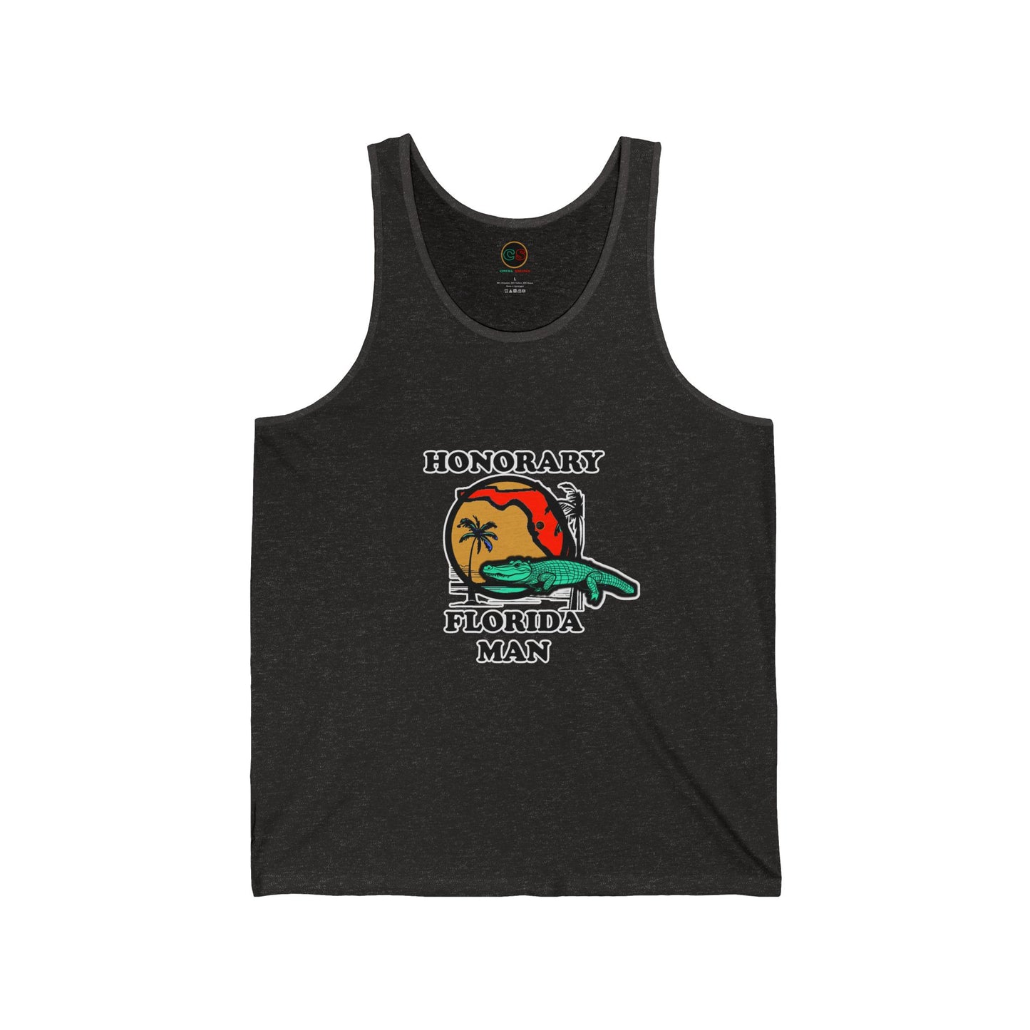 Honorary Florida Man Unisex Jersey Tank Cinema Siblings Episode There Can Be No Road Warrior Without Mad Max (white lettering)