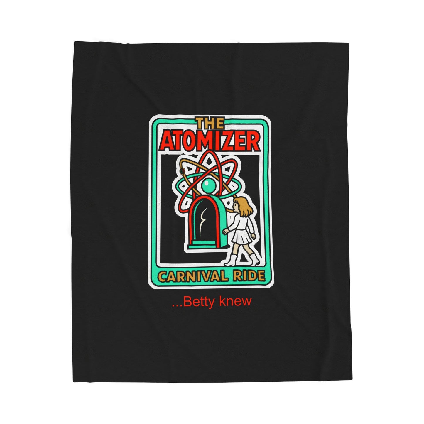 The Atomizer Betty Knew Velveteen Plush Blanket - BLACK - Splash, Mannequin & Weird Science 1980's Manic Pixie Dream Pygmalion