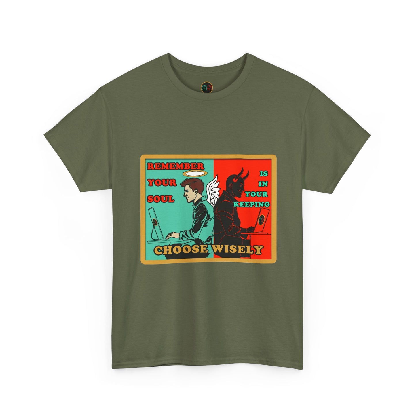 Keep Your Soul - Unisex Heavy Cotton Tee Cinema Siblings Hackers (1995) - Hope Against AI Hegemony