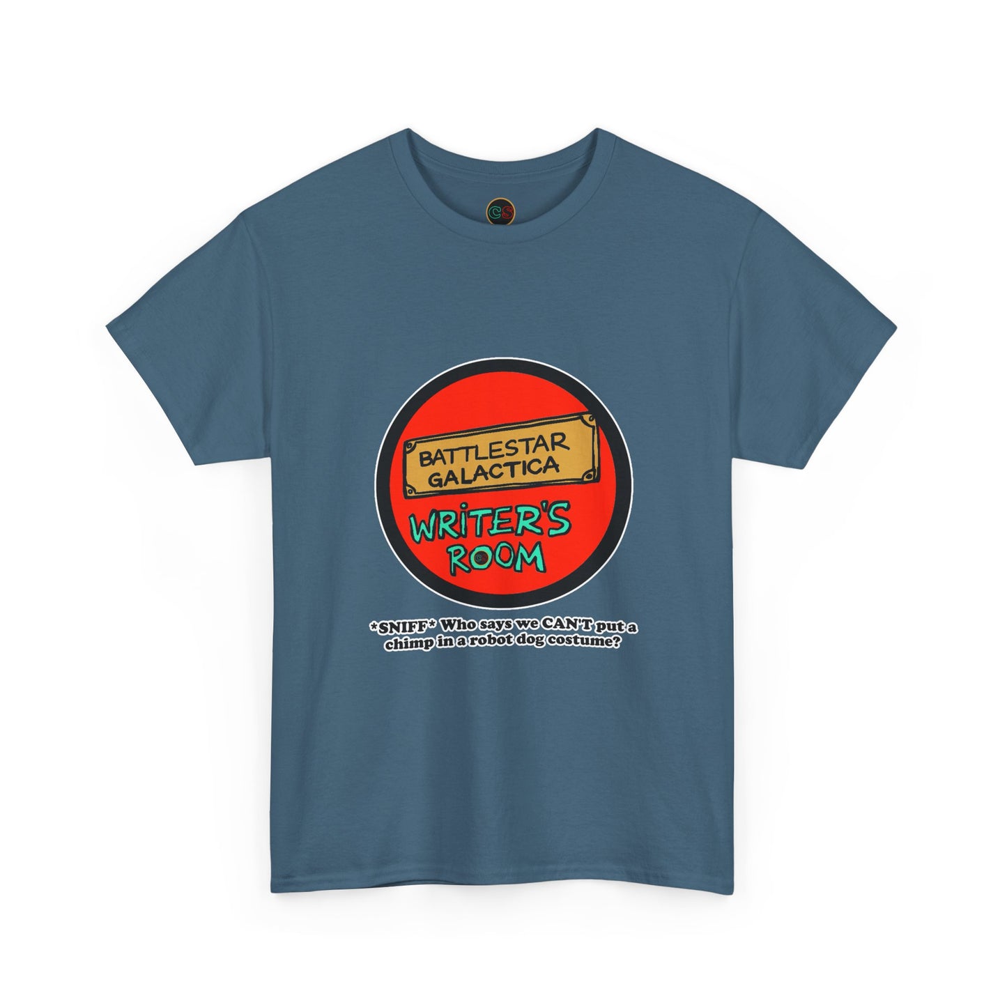 Writer's Room Snort  Unisex Heavy Cotton Tee Cinema Siblings  Episode Battlestar Galactica - Starbuck versus Stardoe
