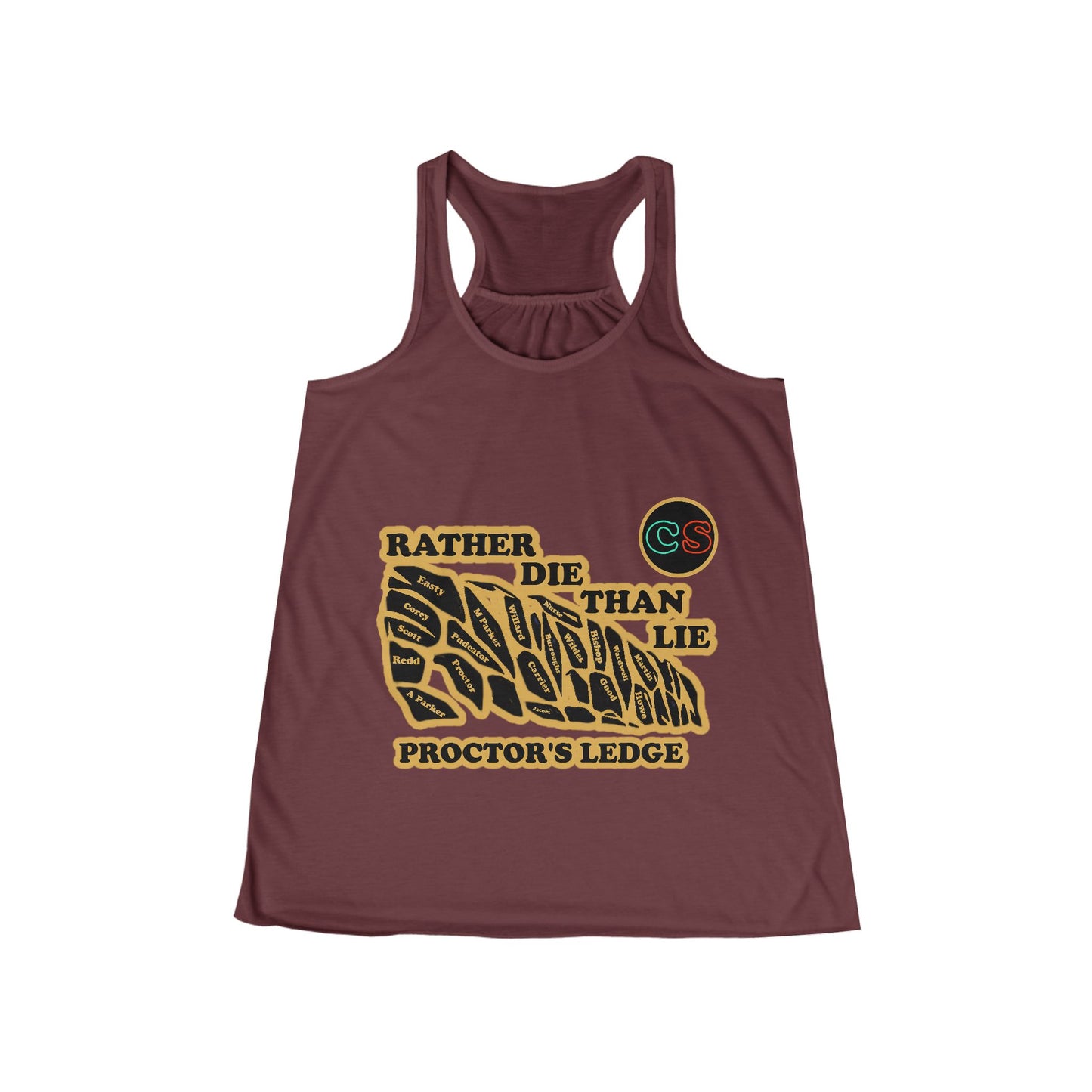 Rather Die Than Lie Women's Flowy Racerback Tank Cinema Siblings The Crucible - Social Contagion, Social Climbing or Simply Cowardice