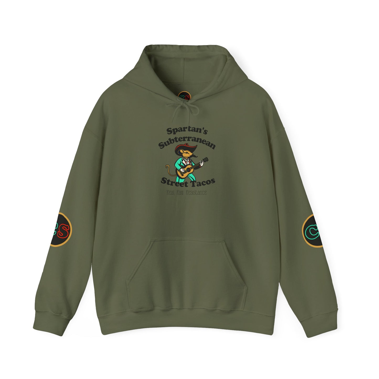Spartan's Subterranean Tacos Unisex Heavy Blend™ Hooded Sweatshirt Demolition Man Practically Prophesy