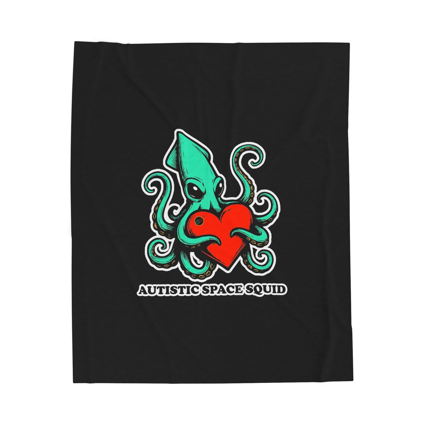 Autistic Space Squid Cinema Siblings Velveteen Plush Blanket - BLACK - Galaxy Quest: The Search for Earnestness