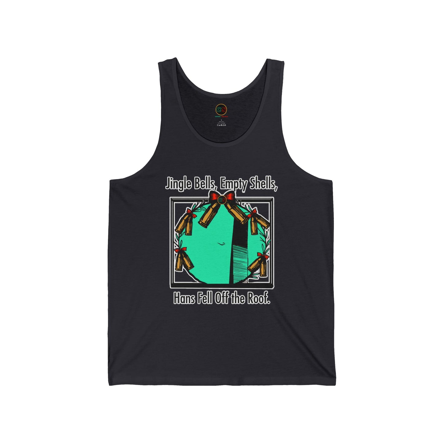 Jingle Shells Unisex Jersey Tank Cinema Siblings Episode Die Hard - Is Holly the Bad Guy?(white outline)