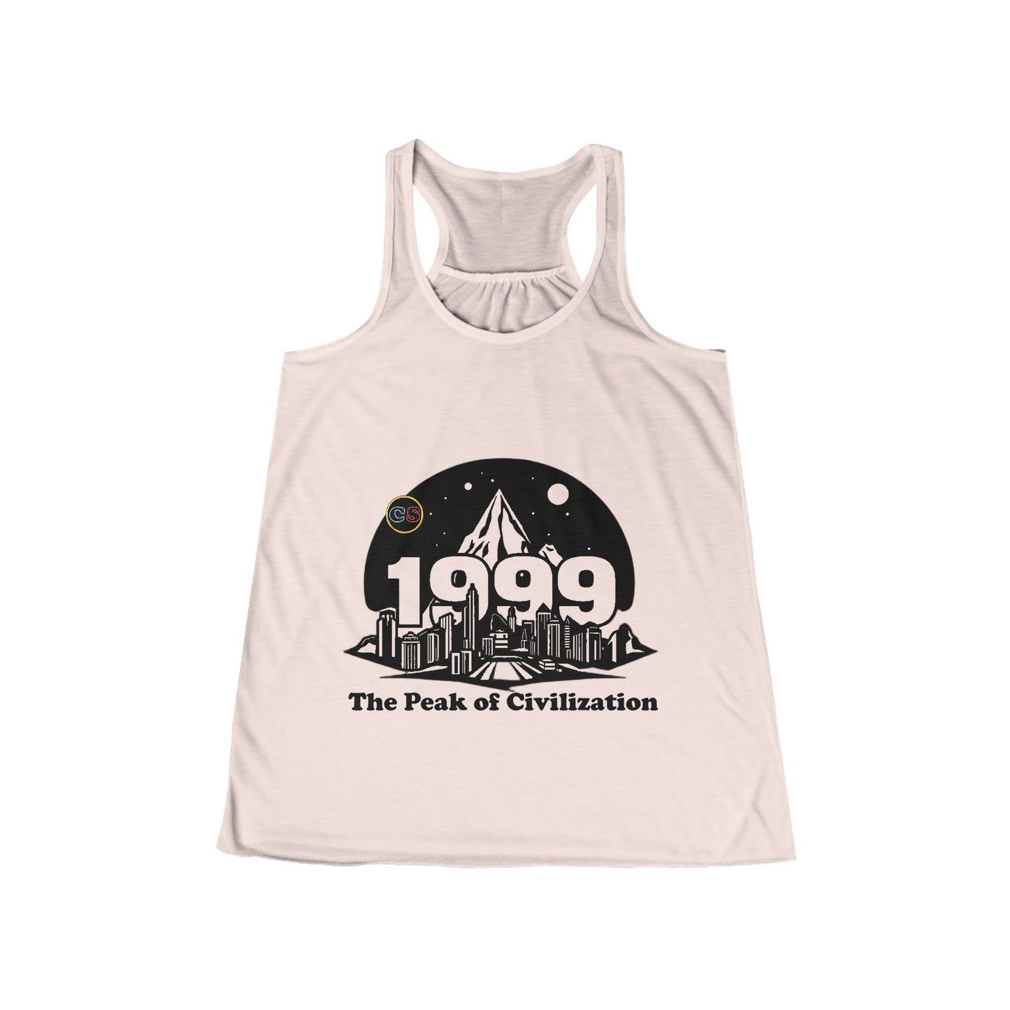 Women's Flowy Racerback Tank Cinema Siblings Office Space, Matrix and Fight Club 1999 The Peak of Civilization
