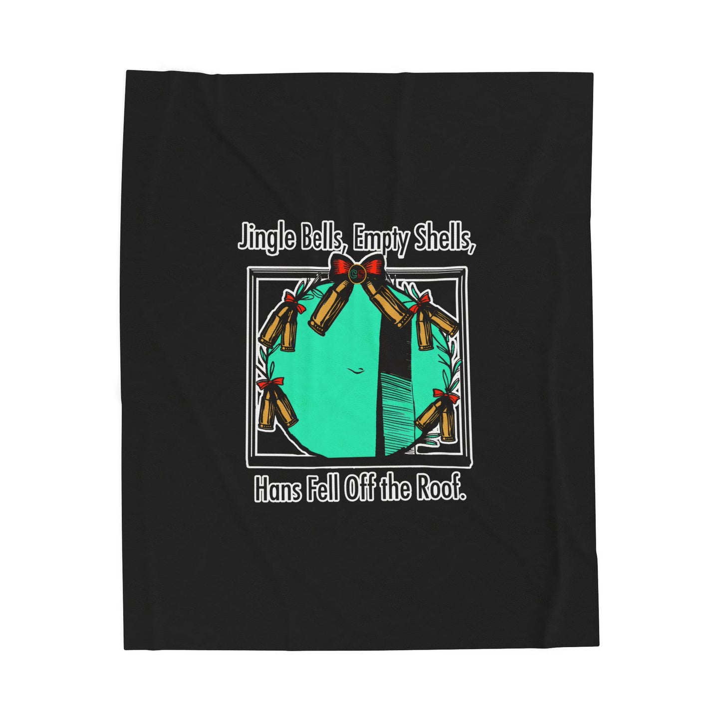 Jingle Shells Cinema Siblings Velveteen Plush Blanket - BLACK - Episode Die Hard - Is Holly the Bad Guy?